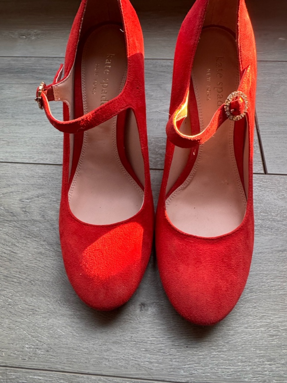 kate spade Red Suede Mary Jane Pumps